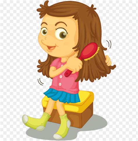 clip art hair brush|girl brushing hair clip art.